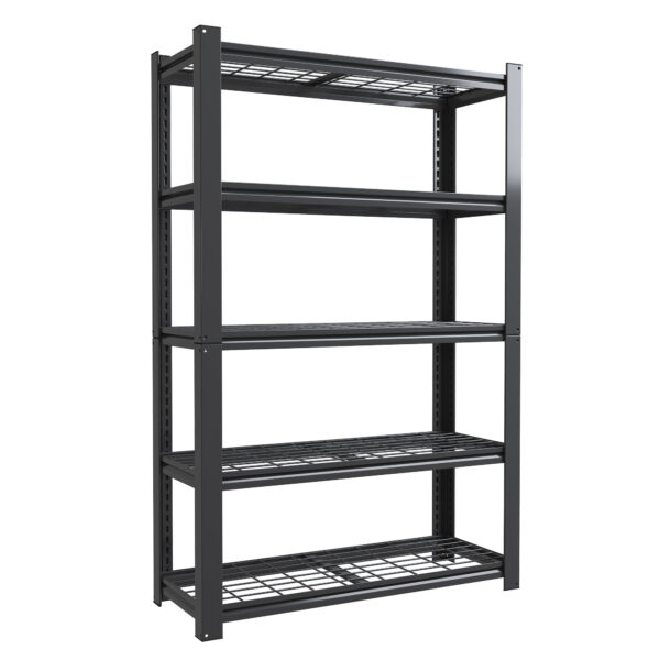 ForgeGrid: 5-Tier Adjustable Metal Mesh Shelving Unit