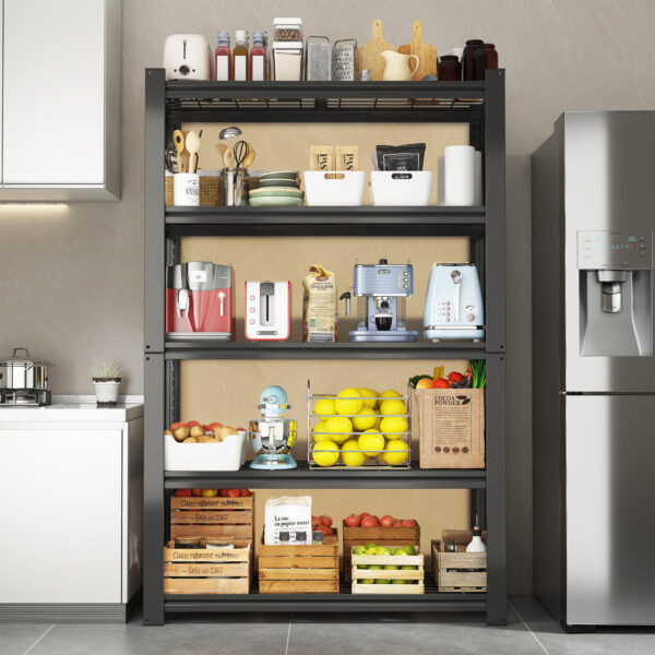 ForgeGrid: 5-Tier Adjustable Metal Mesh Shelving Unit
