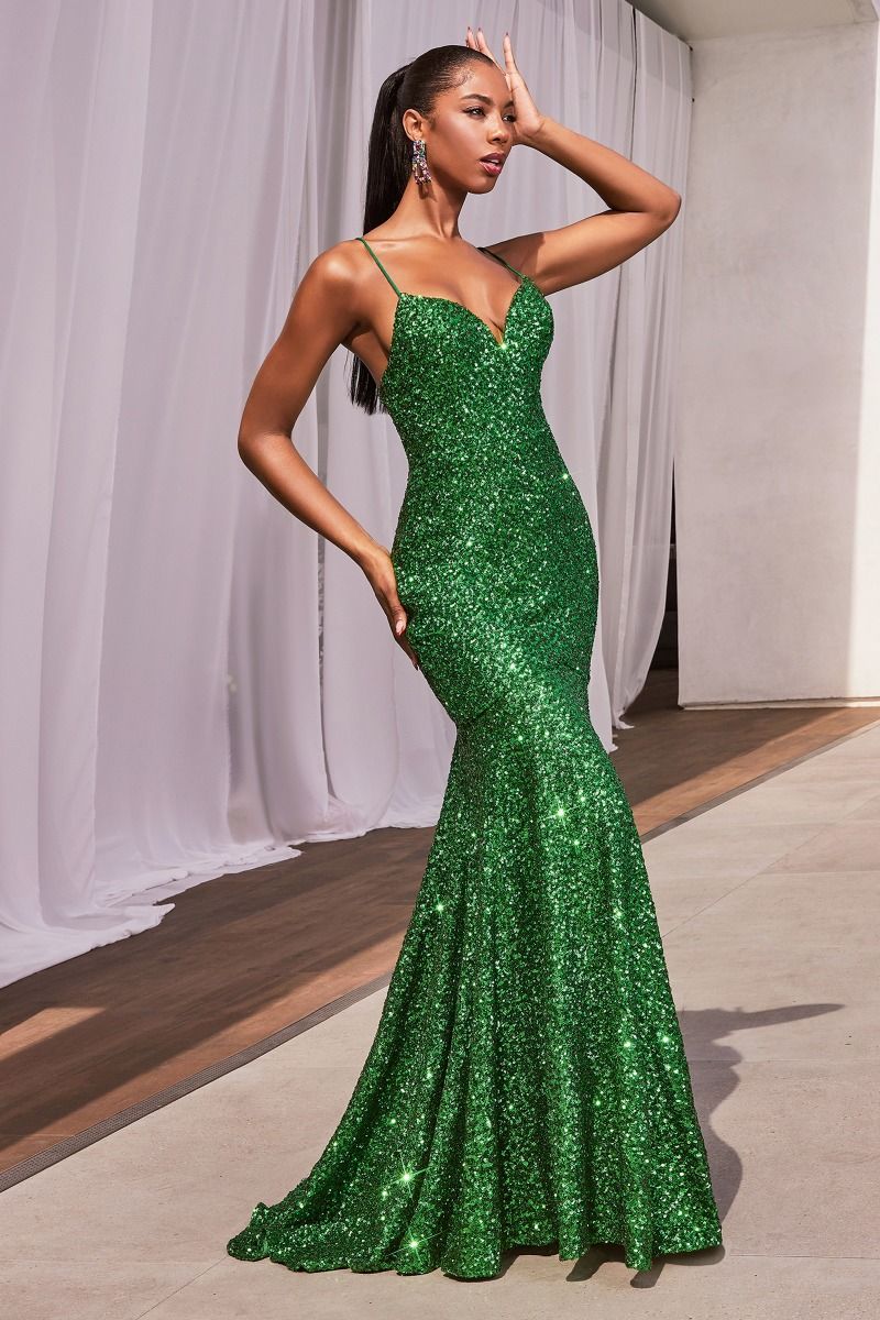 FITTED SEQUIN MERMAID GOWN CDCH066 - Image 32