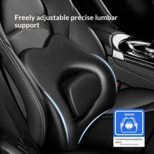 Adjustable Car Lumbar Support – All-Season Memory Foam Back Cushion