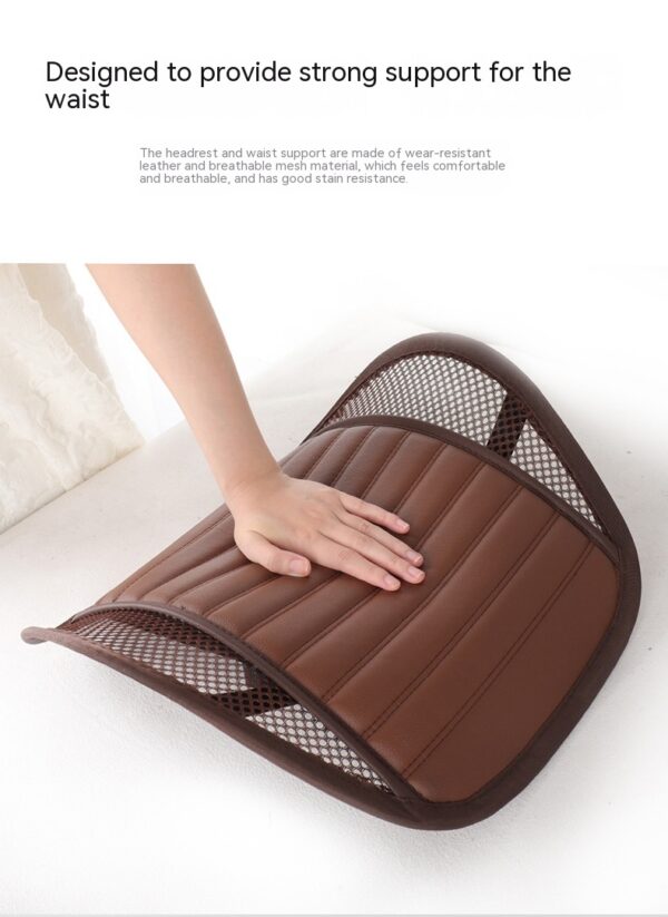 1721711795653185536.jpg Ergonomic Leather Car Seat Lumbar Cushion: Premium Back Support for Driving & Office