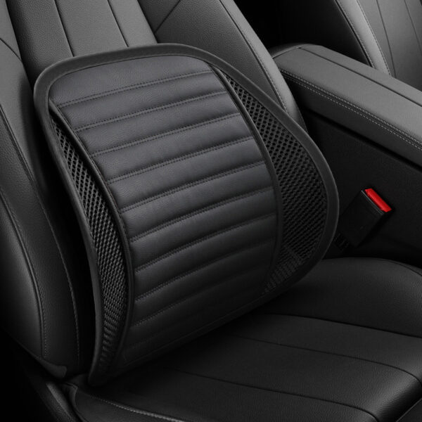 1721711796399771648.jpg Ergonomic Leather Car Seat Lumbar Cushion: Premium Back Support for Driving & Office