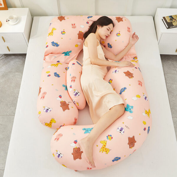 73aa2761-9d36-40f8-a922-c14b3c46693f.jpg Full-Body Ergonomic Pregnancy Pillow: Ultimate Lumbar & Side Sleep Support